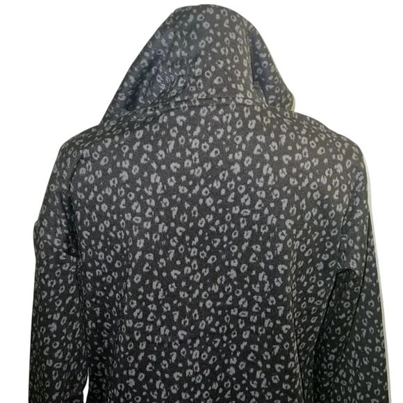Bebe Black with Silver Leopard Print Hoodie, Size 3X, NWT Retail $94 - Picture 2 of 14